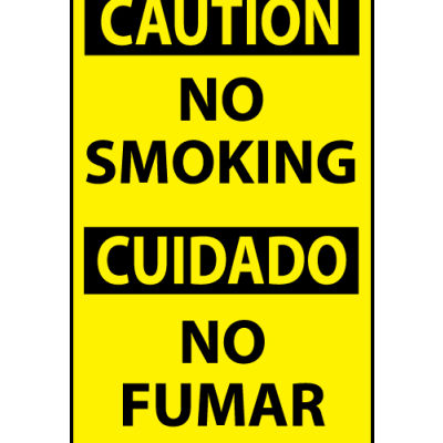 Bilingual Machine Labels - Caution No Smoking