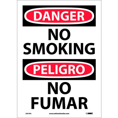 Bilingual Vinyl Sign - Danger No Smoking