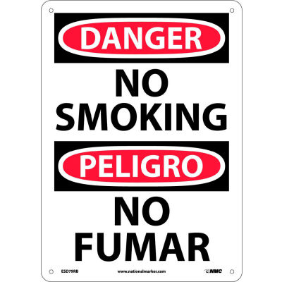 Bilingual Plastic Sign - Danger No Smoking
