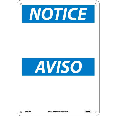 Bilingual Plastic Sign - Notice Blank