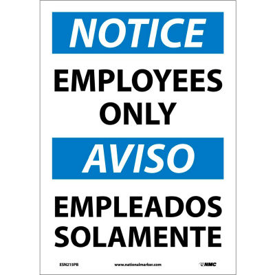 Bilingual Vinyl Sign - Notice Employees Only