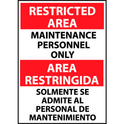 Restricted Area Aluminum - Bilingual - Maintenance Personnel Only