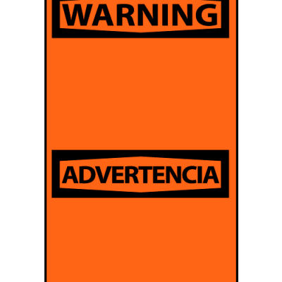 Bilingual Machine Labels - Warning Blank with Header Only