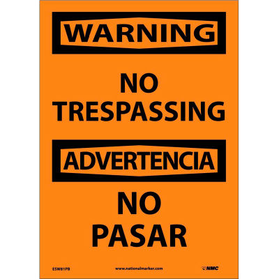 Bilingual Vinyl Sign - Warning No Trespassing