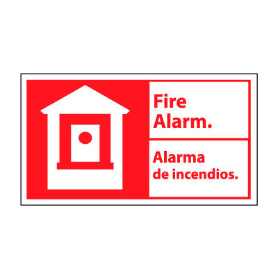 Bilingual Fire Sign - Fire Alarm Alarma De Incendios - Vinyl