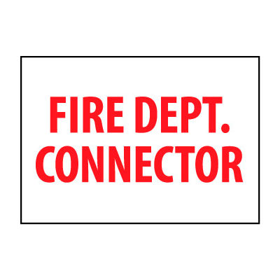 Fire Safety Sign - Fire Department Connector - Vinyl