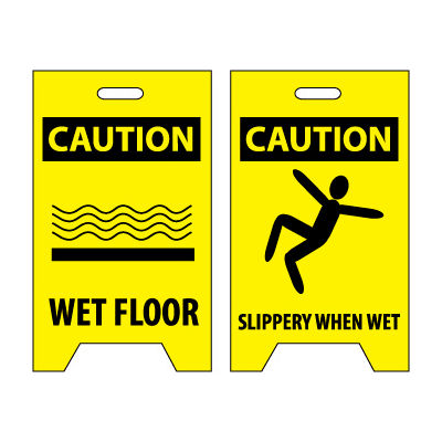 Floor Sign - Caution Wet Floor Caution Slippery When Wet