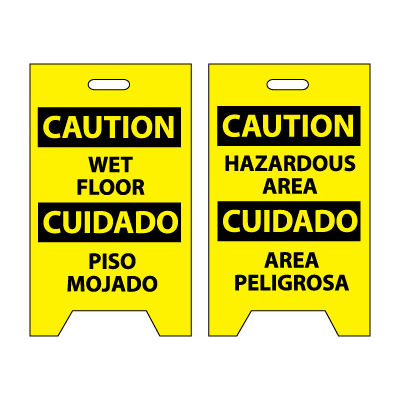 Floor Sign - Caution Wet Floor Cuidado Piso Mojado