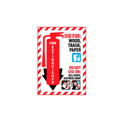 Fire Extinguisher Class Marker - Use For Wood, Trash, Paper - Vinyl