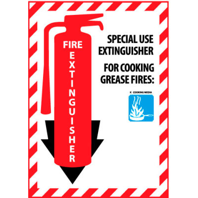 Fire Extinguisher Class Marker - Special Use For Cooking Grease Fires - Plastic