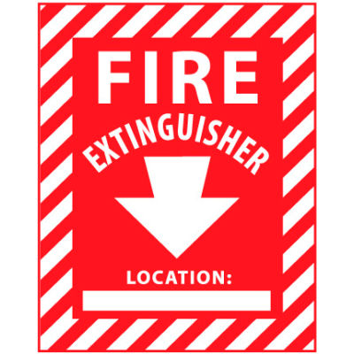 Fire Safety Sign - Fire Extinguisher with Blank Space - Plastic