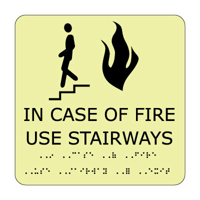 Glow Braille - In Case Of Fire Use Stairway