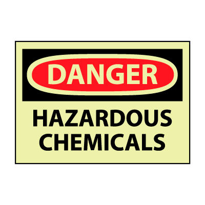 Glow Danger Rigid Plastic - Hazardous Chemicals