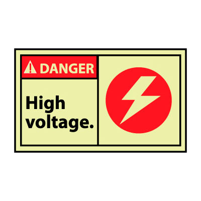 Machine Labels - Glow - Danger High Voltage