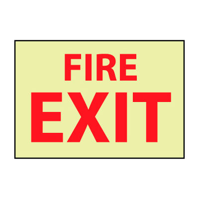 Glow Sign Rigid Plastic - Fire Exit