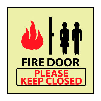 Glow Sign Vinyl - Fire Please Keep Closed