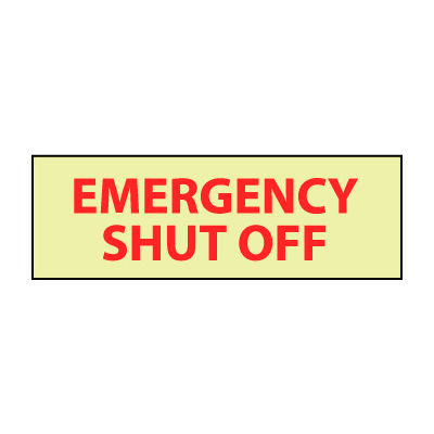 Glow Sign Vinyl - Emergency Shut Off
