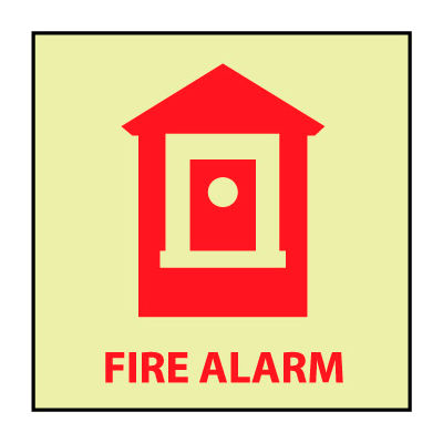 Glow Sign Rigid Plastic - Fire Alarm