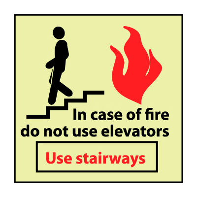 Glow Sign Vinyl - Do Not Use Elevators