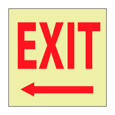 Glow Sign Rigid Plastic - Exit