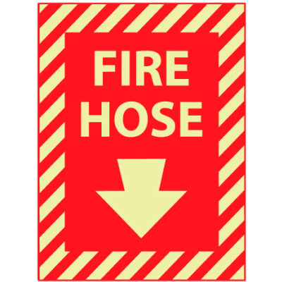 Glow Sign Rigid Plastic - Fire Hose(With Down Arrow)