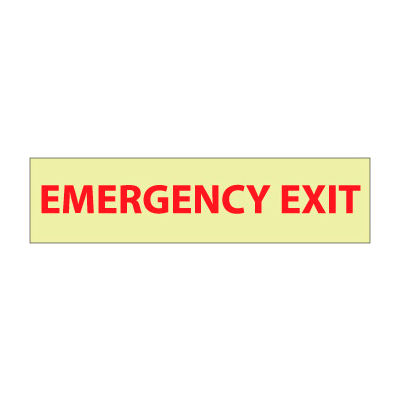 Glow Sign Vinyl - Emergency Exit
