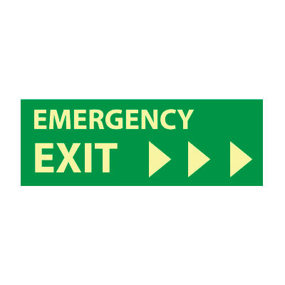 Glow Sign Rigid Plastic - Emergency Exit(Right Arrow)