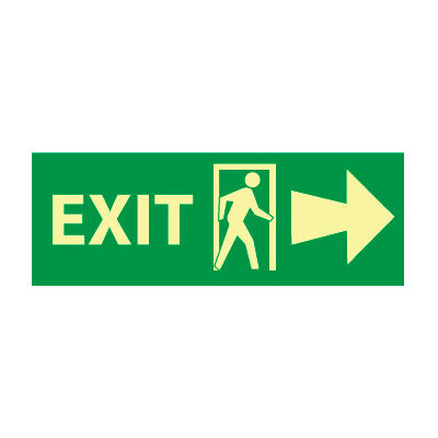 Glow Sign Rigid Plastic - Exit(w/ Door And Right Arrow)