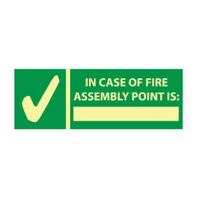 Glow Sign Rigid Plastic - In Case Of Fire Assembly
