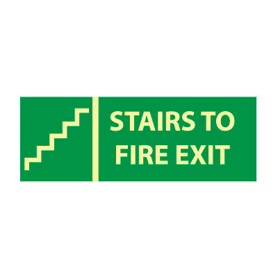 Glow Sign Rigid Plastic - Stairs To Exit
