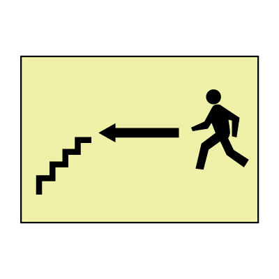 Glow Sign Vinyl - Stairs Left Arrow Man