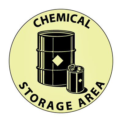 Glow Floor Sign - Chemical Storage Area