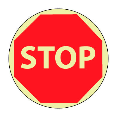 Glow Floor Sign - Stop