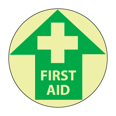 Glow Floor Sign - First Aid