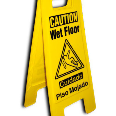 Heavy Duty Floor Stand - Caution Wet Floor - Bilingual