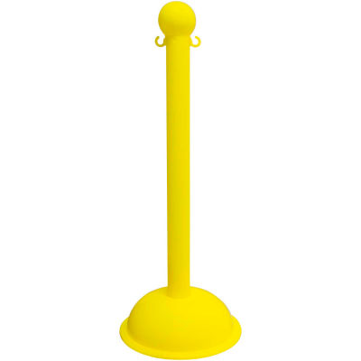 Mr. Chain Heavy Duty Plastic Stanchion Post, Plastic, 41"H, Yellow, 4 Pack