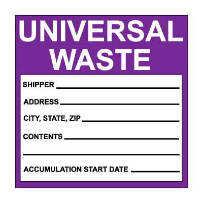Hazardous Waste Paper Labels - Universal Waste