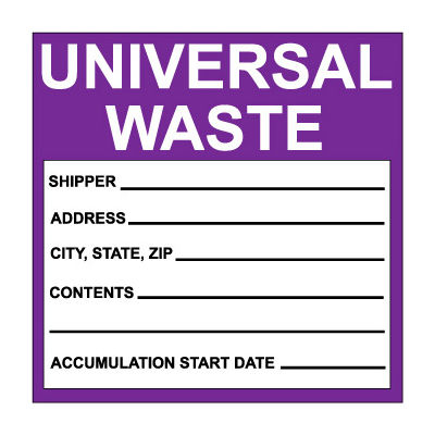 Hazardous Waste Vinyl Labels - Universal Waste