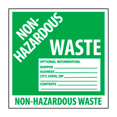 Hazardous Waste Vinyl Labels - Non-Hazardous Waste