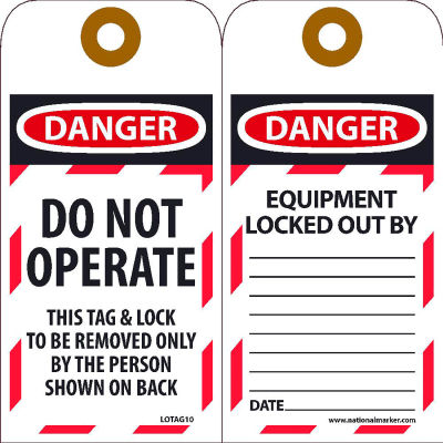 Lockout Tags - Do Not Operate