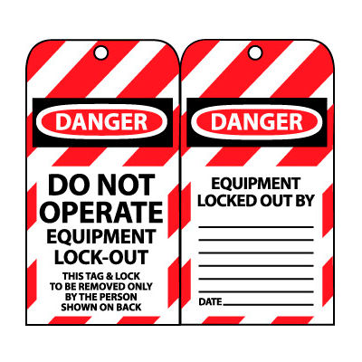 Lockout Tags - Do Not Operate Equipment Lock-Out