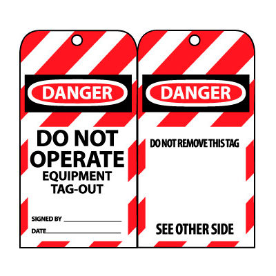 Lockout Tags - Do Not Operate Equipment Tag-Out