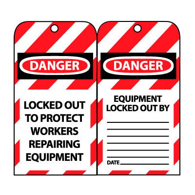 Lockout Tags - Locked Out To Protect Workers Repairing Equipment