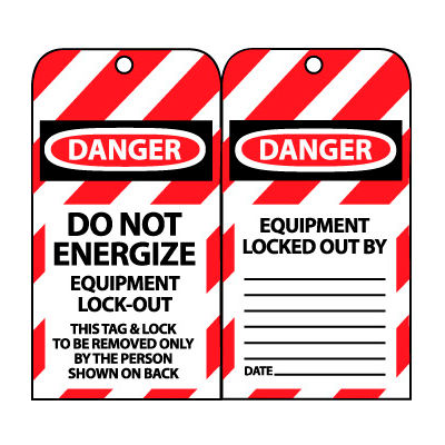 Lockout Tags - Do Not Energize Equipment Lock-Out | B67635 ...