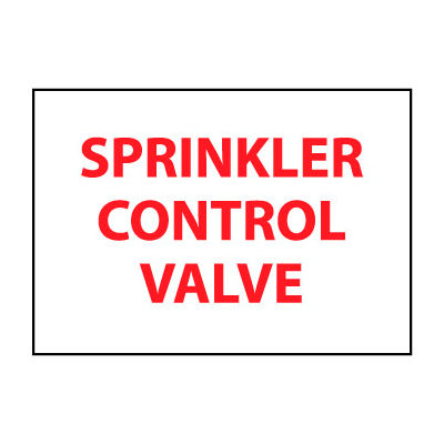 Fire Safety Sign - Sprinkler Control Valve - Vinyl