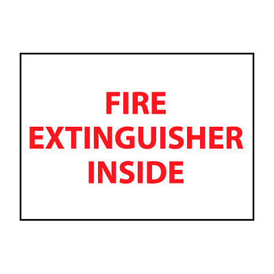 Fire Safety Sign - Fire Extinguisher Inside - Plastic