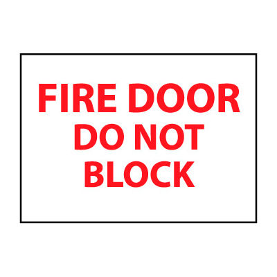 Fire Safety Sign - Fire Door Do Not Block - Plastic