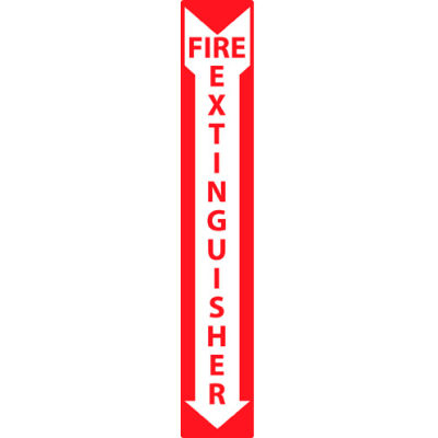 National Marker Company Fire Extinguisher Sign, 4"W x 24"H