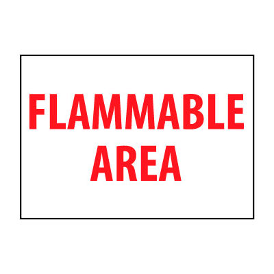Fire Safety Sign - Flammable Area - Vinyl