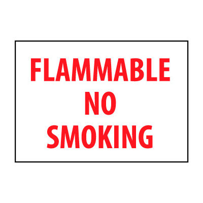 Fire Safety Sign - Flammable No Smoking - Vinyl